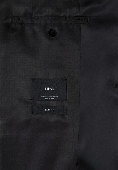 MANGO - Blazer velvet - black