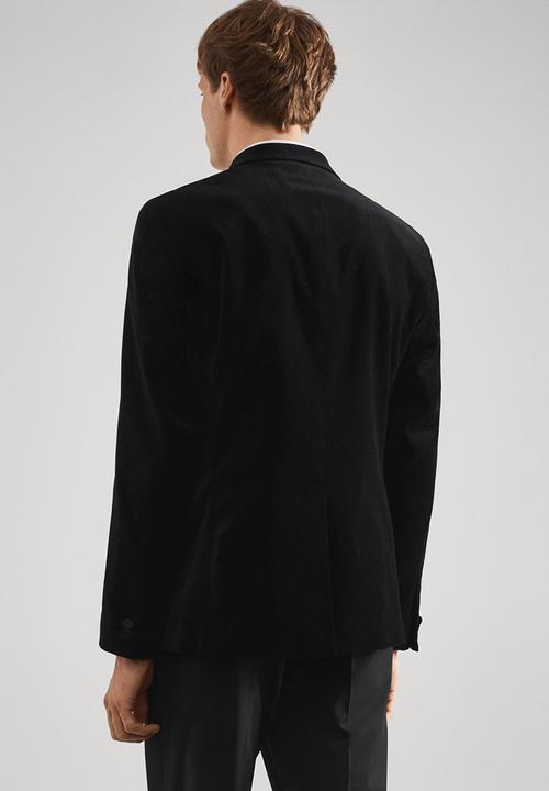 MANGO - Blazer velvet - black