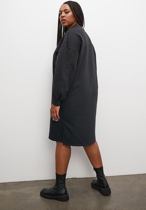 Superbalist - Embroidered sweat dress - black