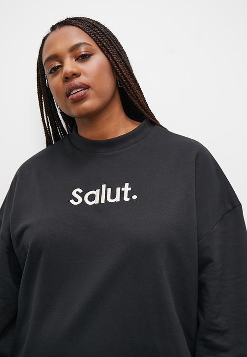Superbalist - Embroidered sweat dress - black
