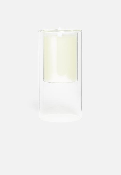 H&S - Glass led candle - white