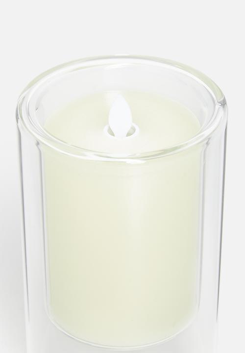 H&S - Glass led candle - white