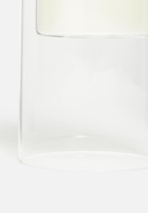 H&S - Glass led candle - white