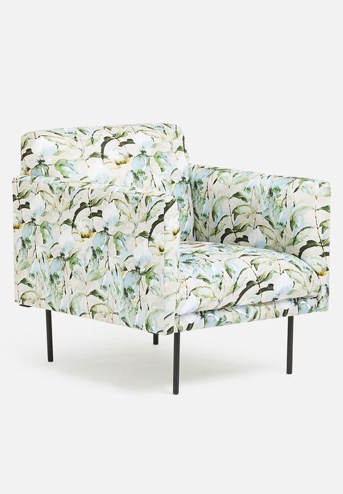 Sixth Floor - Charlotte armchair - watercolour leaves