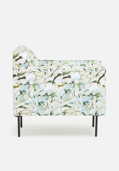 Sixth Floor - Charlotte armchair - watercolour leaves