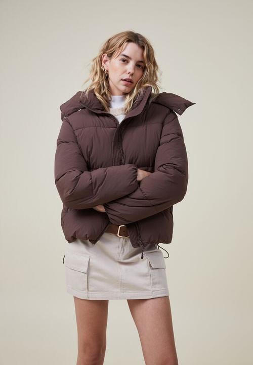 Cotton On - The recycled mother puffer jacket 3.0 - cedar brown