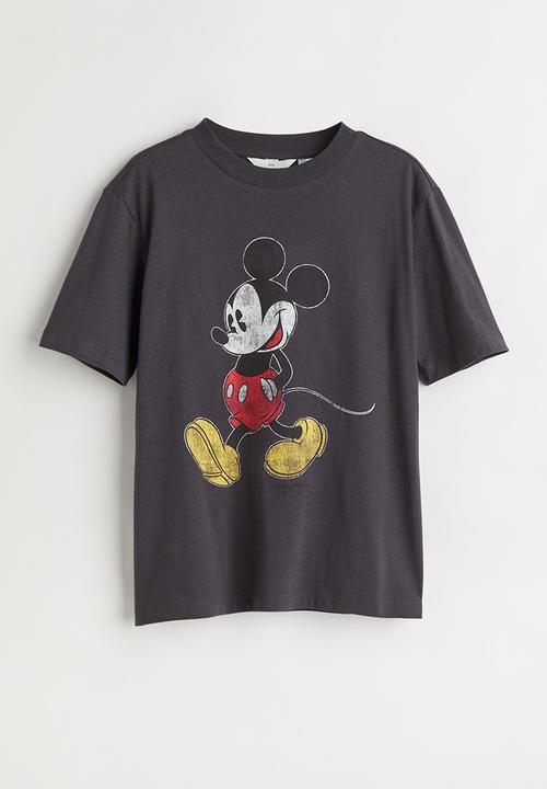 T-shirt with a motif - dark grey/mickey mouse