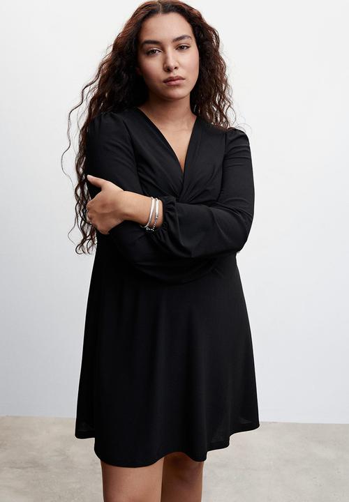 MANGO - Plus dress mossnud - black