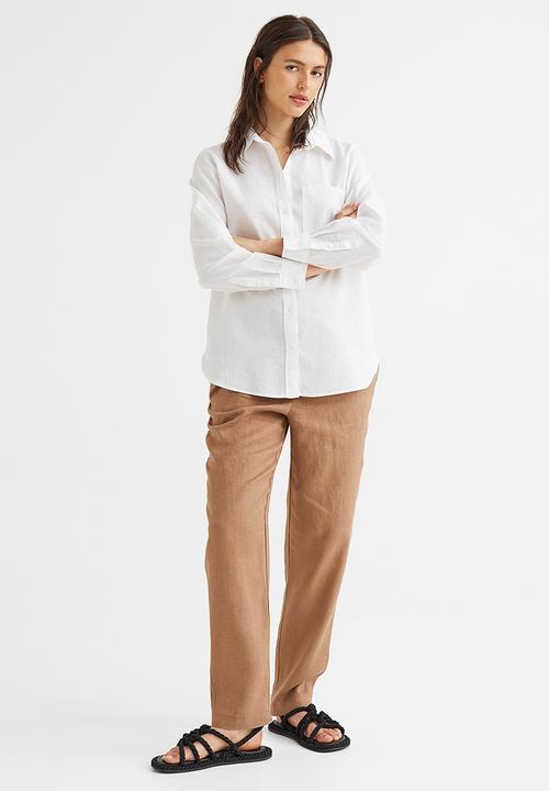 H&M - Linen joggers - dark beige