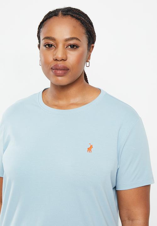 POLO - Plus wmn allie ss sml pony stretch t-shirt - light blue