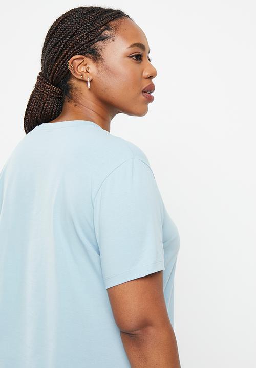 POLO - Plus wmn allie ss sml pony stretch t-shirt - light blue