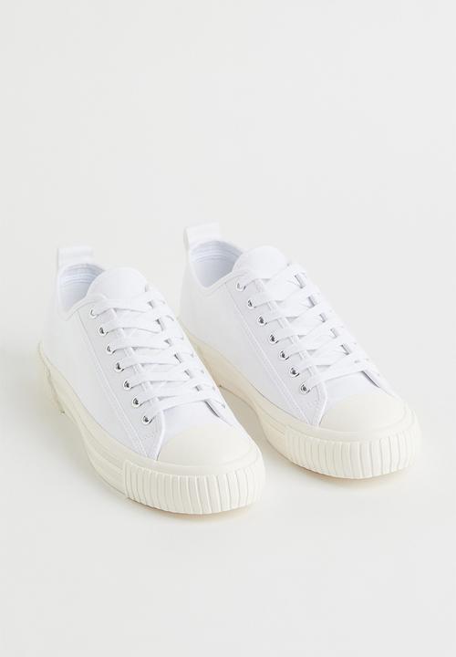 H&M - Cotton canvas trainers - white