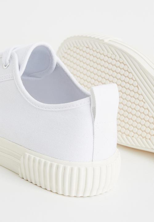 H&M - Cotton canvas trainers - white