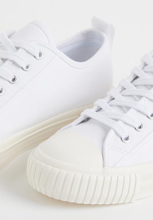 H&M - Cotton canvas trainers - white