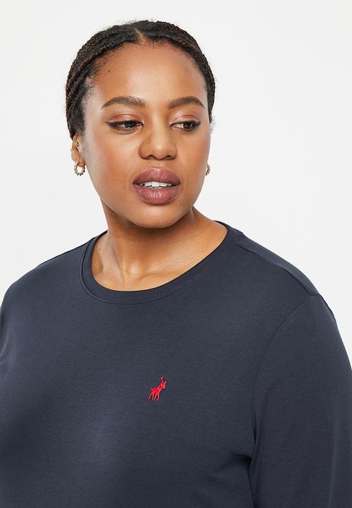 POLO - Plus wmn sml pony long sleeve t-shirt - navy