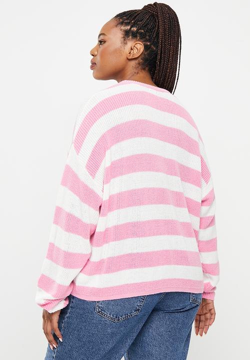 Cotton On - Curve riley cotton knit jumper - multi stripe