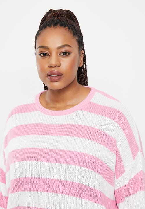 Cotton On - Curve riley cotton knit jumper - multi stripe