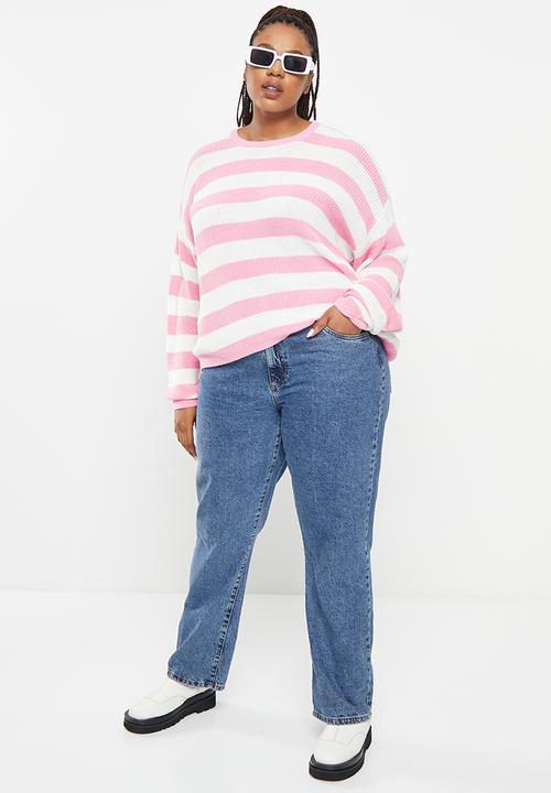 Cotton On - Curve riley cotton knit jumper - multi stripe