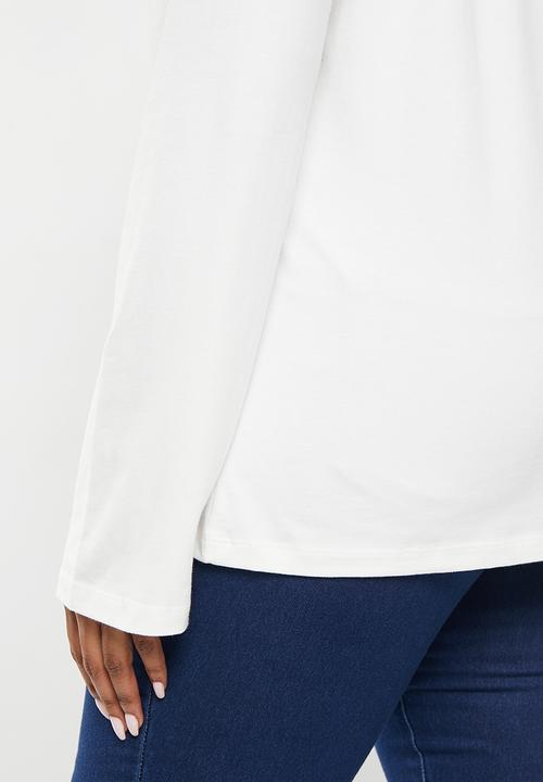 POLO - Plus wmn sml pony long sleeve t-shirt - ecru
