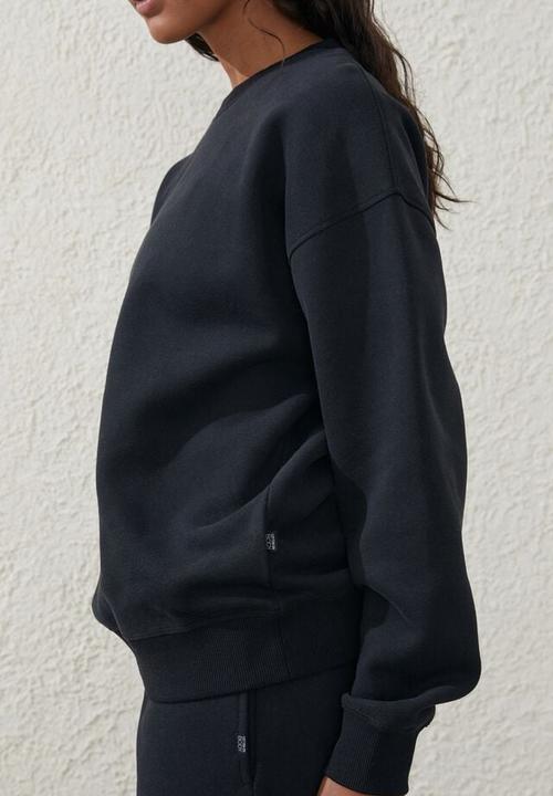 Cotton On - Plush essential crew jumper - black