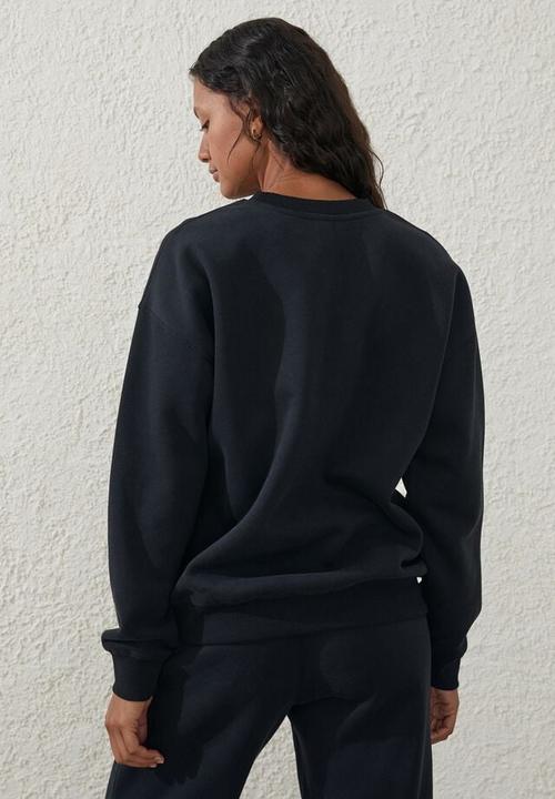 Cotton On - Plush essential crew jumper - black