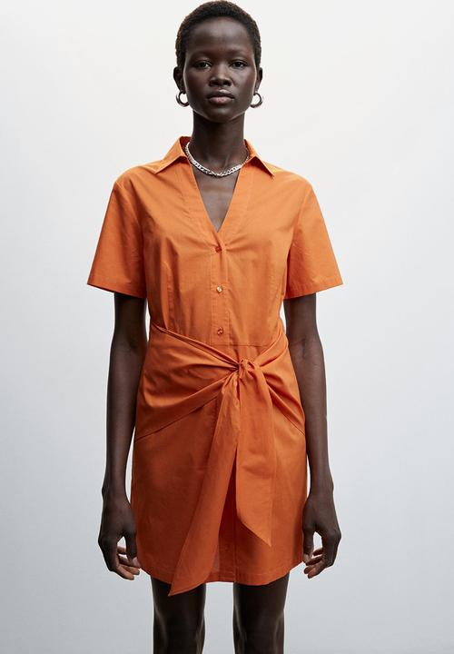 MANGO - Dress pop-h - orange