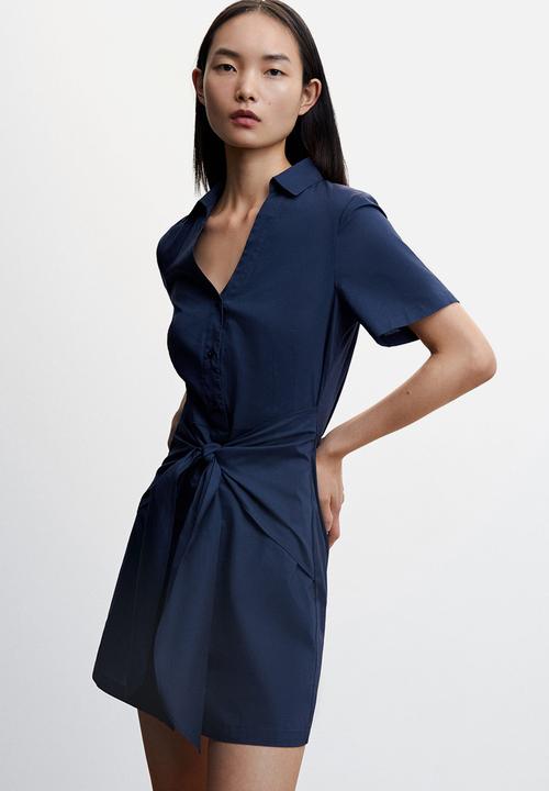 MANGO - Dress pop-h - navy