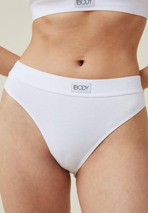 Cotton On - Organic cotton branded bikini brief - white