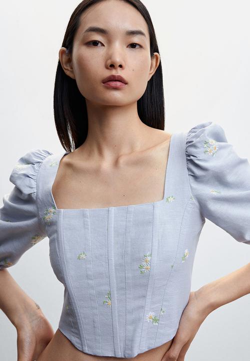 MANGO - Blouse daisy-h - light pastel blue