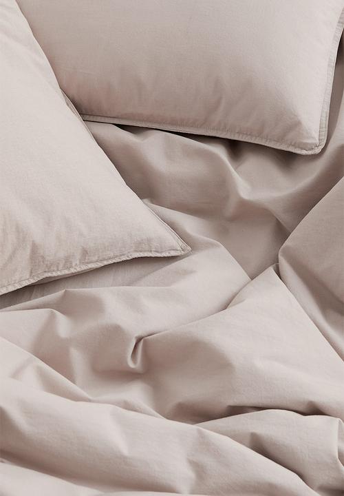 H&M - Double/king size cotton duvet cover set - greige