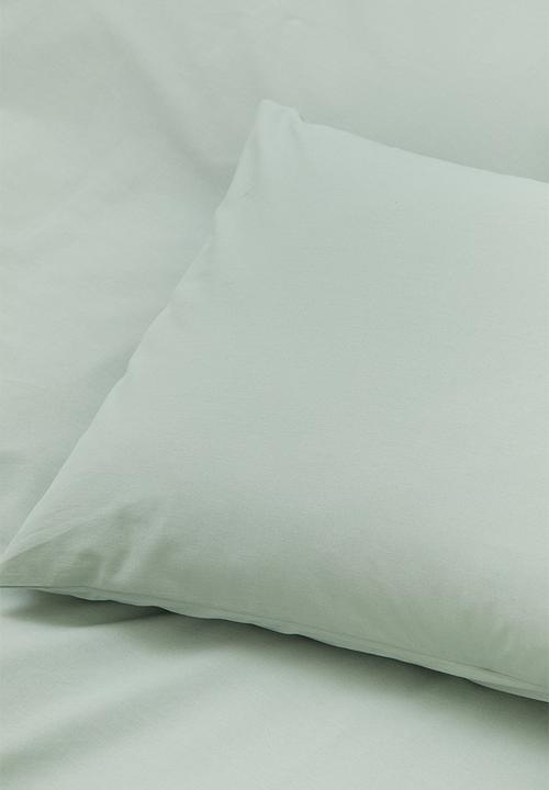 H&M - Cotton double/king duvet cover set - sage green