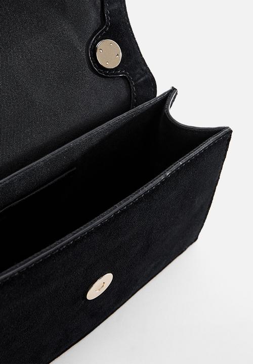 MANGO - Chain leather bag - black