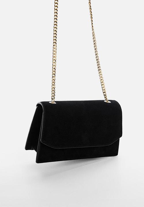 MANGO - Chain leather bag - black