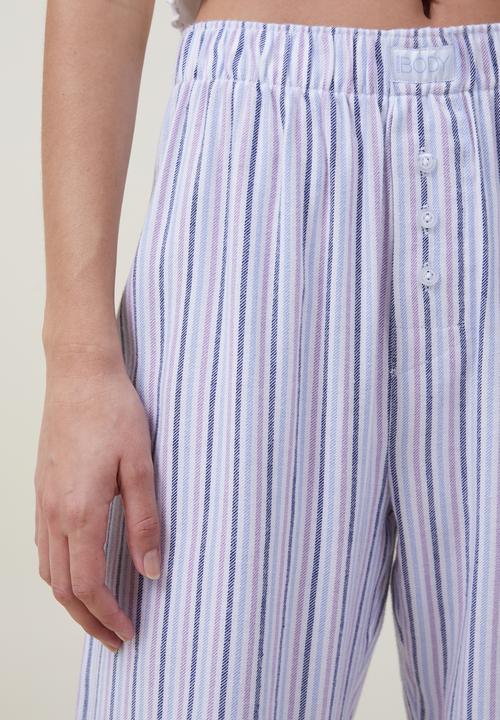 Cotton On - Flannel boyfriend boxer pant - ruby woven stripe