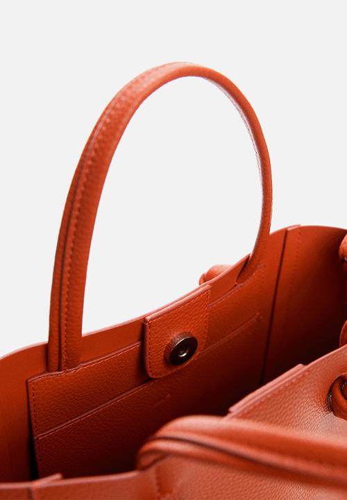 MANGO - Bolso mini shopper nudos - orange