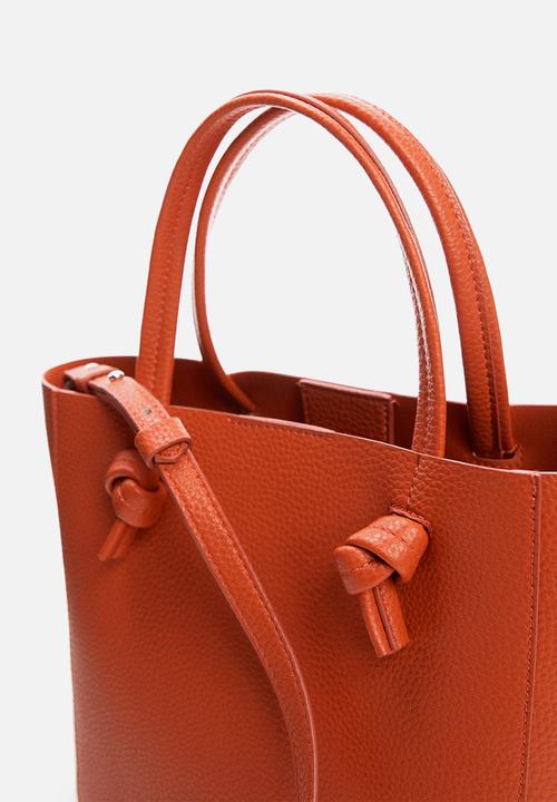 MANGO - Bolso mini shopper nudos - orange