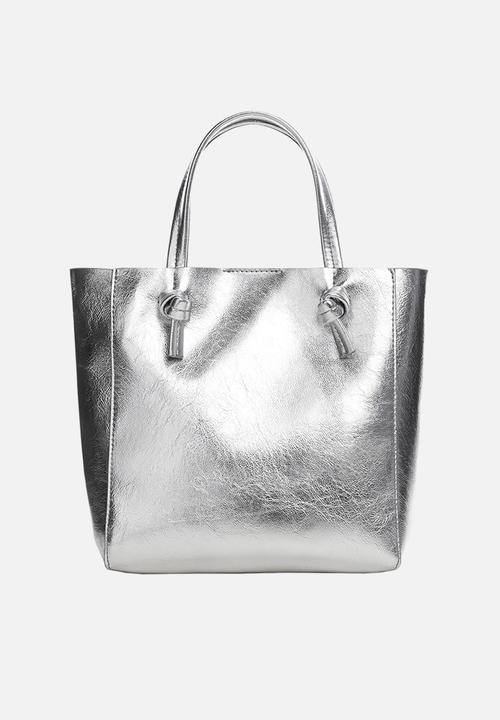 MANGO - Texture cross-body bag - silver