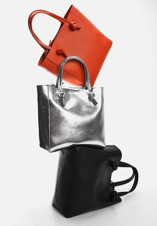 MANGO - Texture cross-body bag - silver