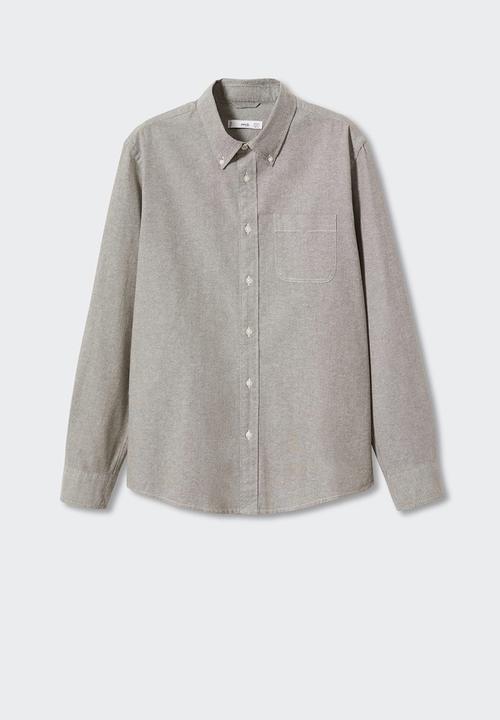 MANGO - Shirt oxford - khaki