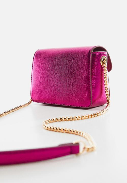 MANGO - Metallic chain bag - pink