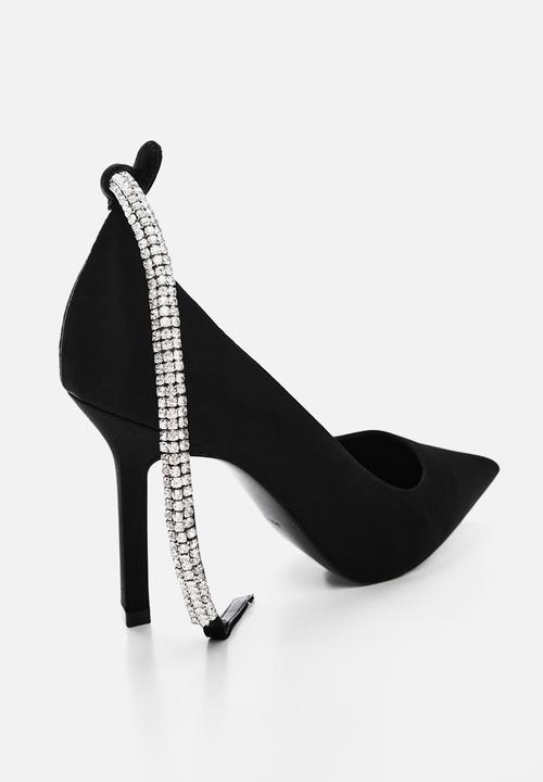 MANGO - Strass court heel - black