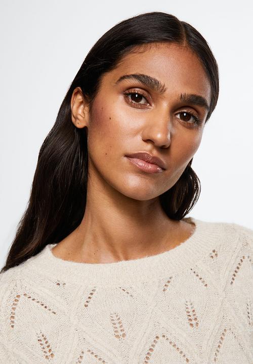 MANGO - Sweater florita - light beige