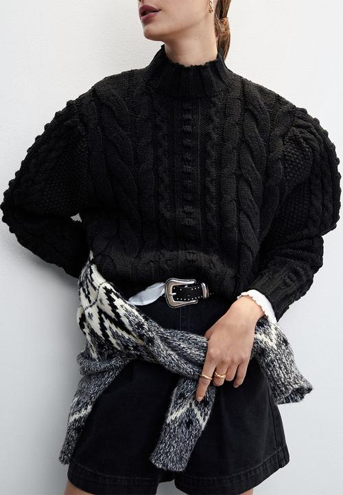 MANGO - Sweater boline - black