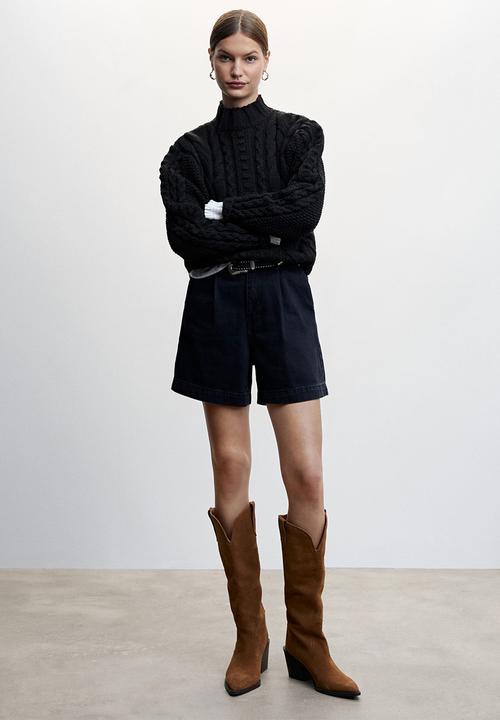 MANGO - Sweater boline - black