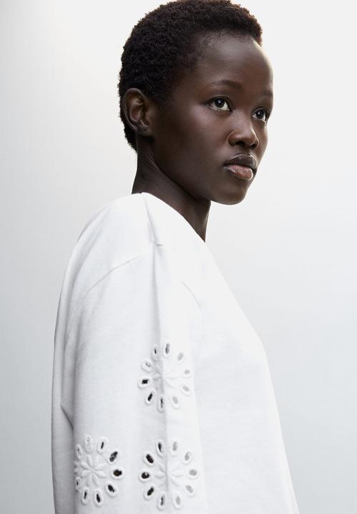 MANGO - Sweatshirt fiore-h - white