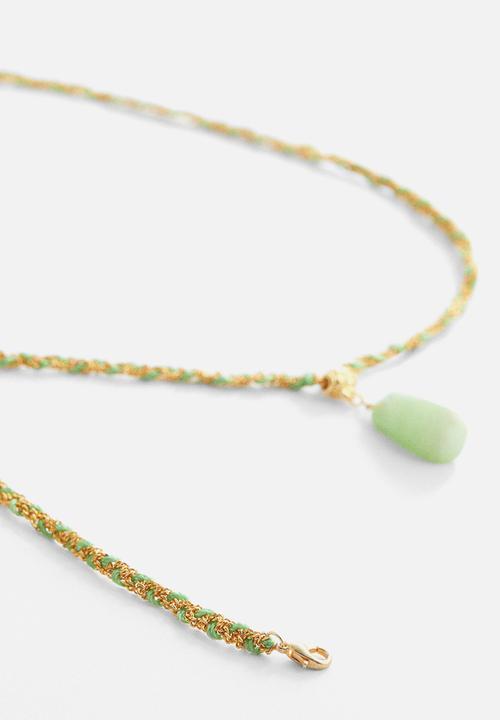 MANGO - Semiprecious stone combination necklace - gold