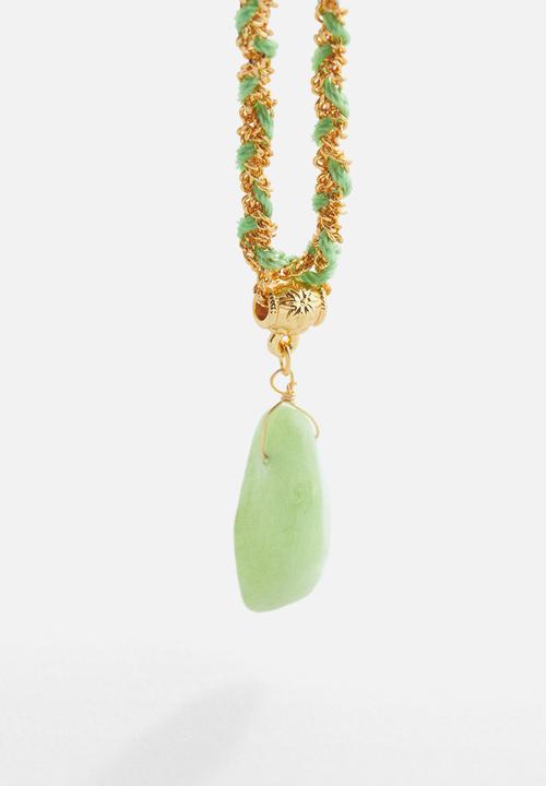 MANGO - Semiprecious stone combination necklace - gold