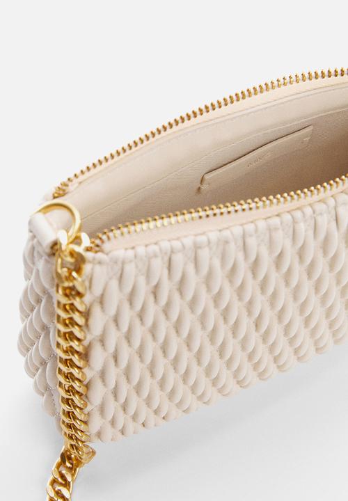 MANGO - Texture cross-body bag - off white
