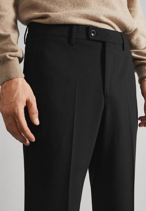MANGO - Trousers boston - black