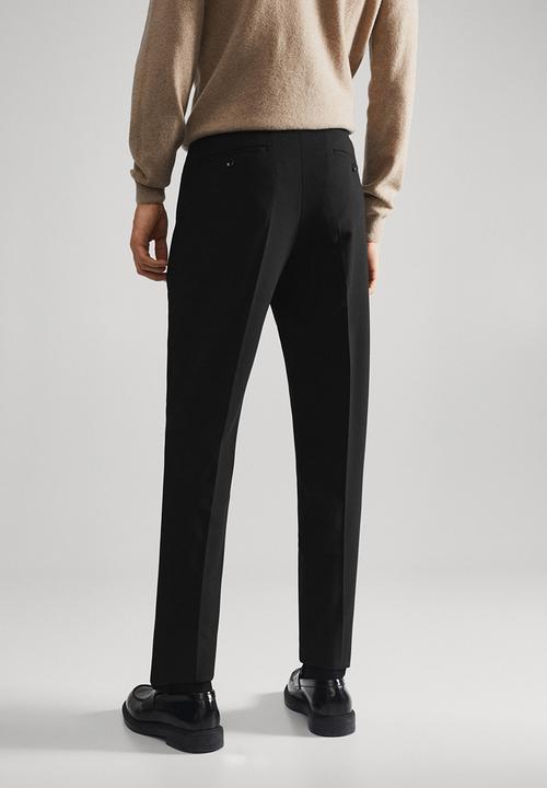 MANGO - Trousers boston - black